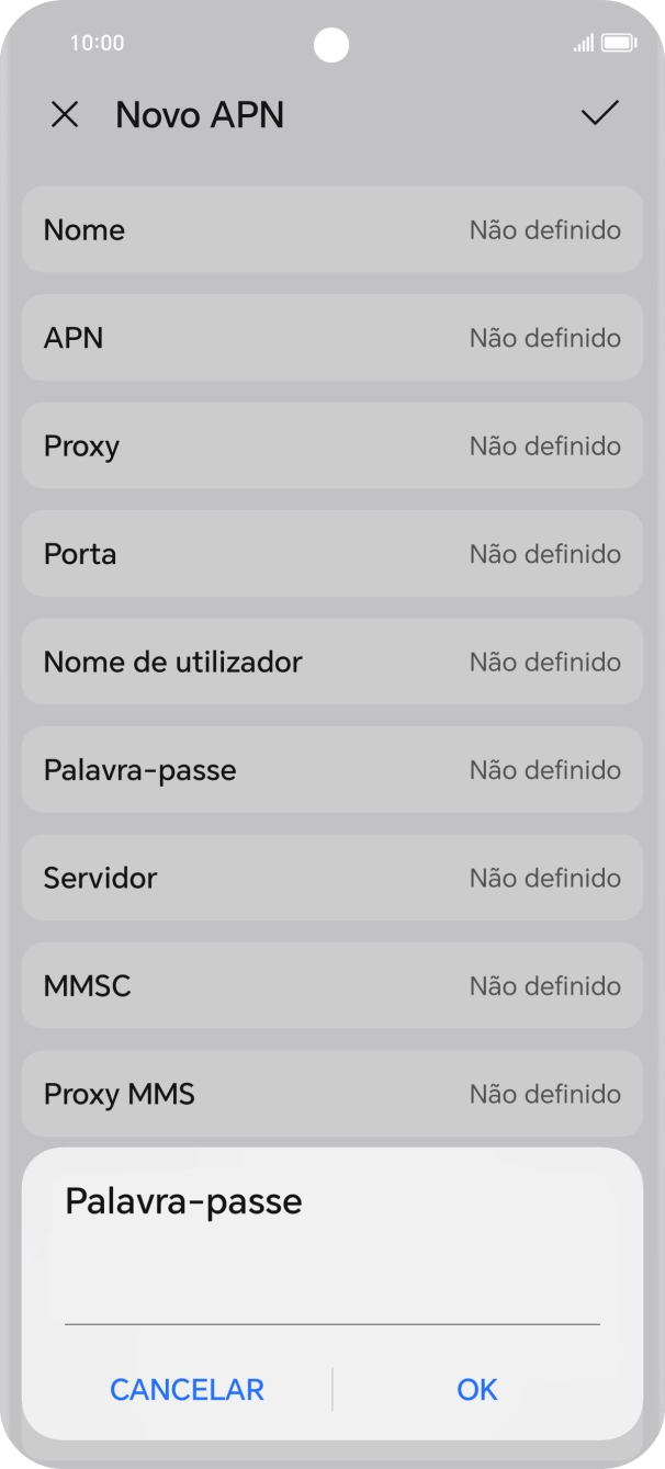 Introduza vodafone e prima OK.