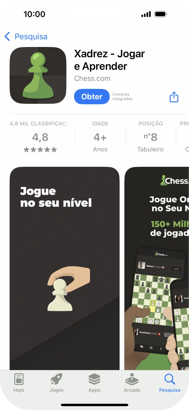 Prima Obter e siga as indicações no ecrã para instalar a app.