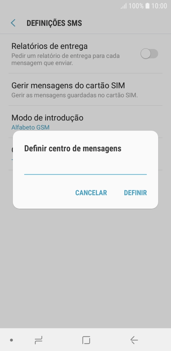 Introduza +351911616161 e prima DEFINIR.