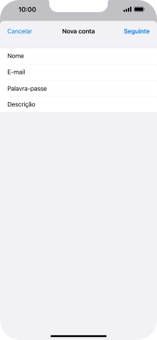 Prima Descrição e introduza o nome pretendido da conta de e-mail.