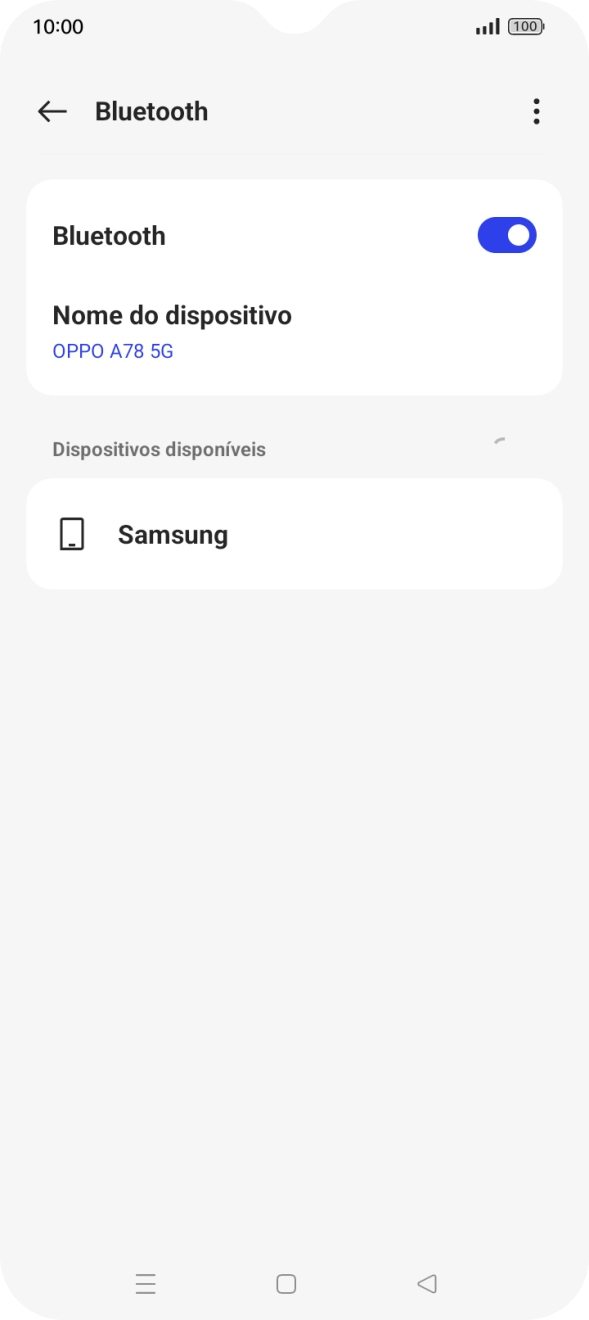 Prima o dispositivo Bluetooth pretendido e siga as indicações no ecrã para emparelhar o dispositivo pretendido com o telefone.