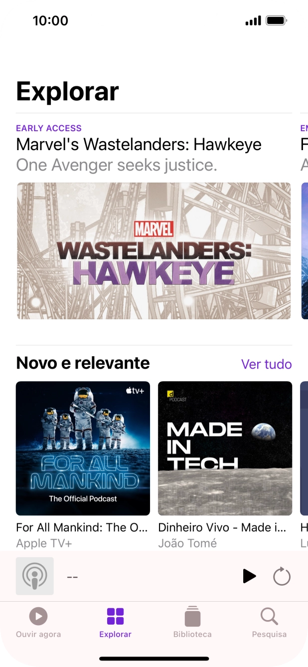 Para voltar ao ecrã inicial, deslize o dedo de baixo para cima a partir da base do ecrã.