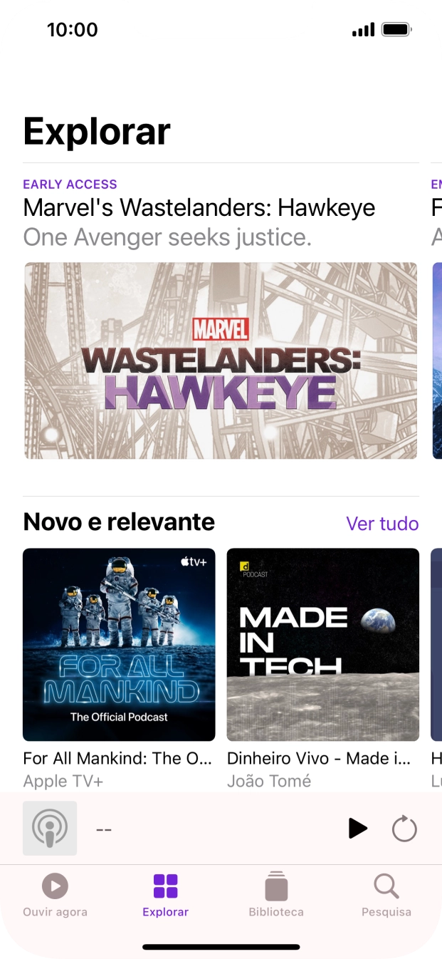Para voltar ao ecrã inicial, deslize o dedo de baixo para cima a partir da base do ecrã.