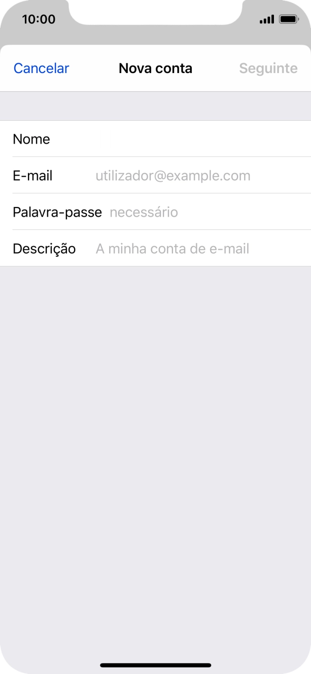 Prima E-mail e introduza o seu endereço de e-mail.