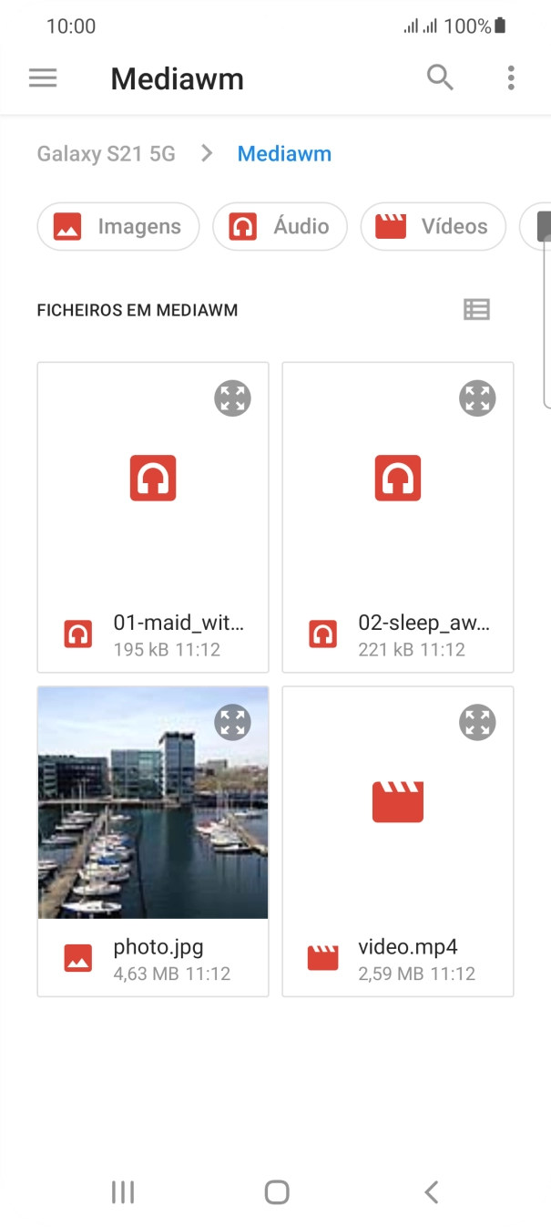 Prima o ficheiro pretendido.