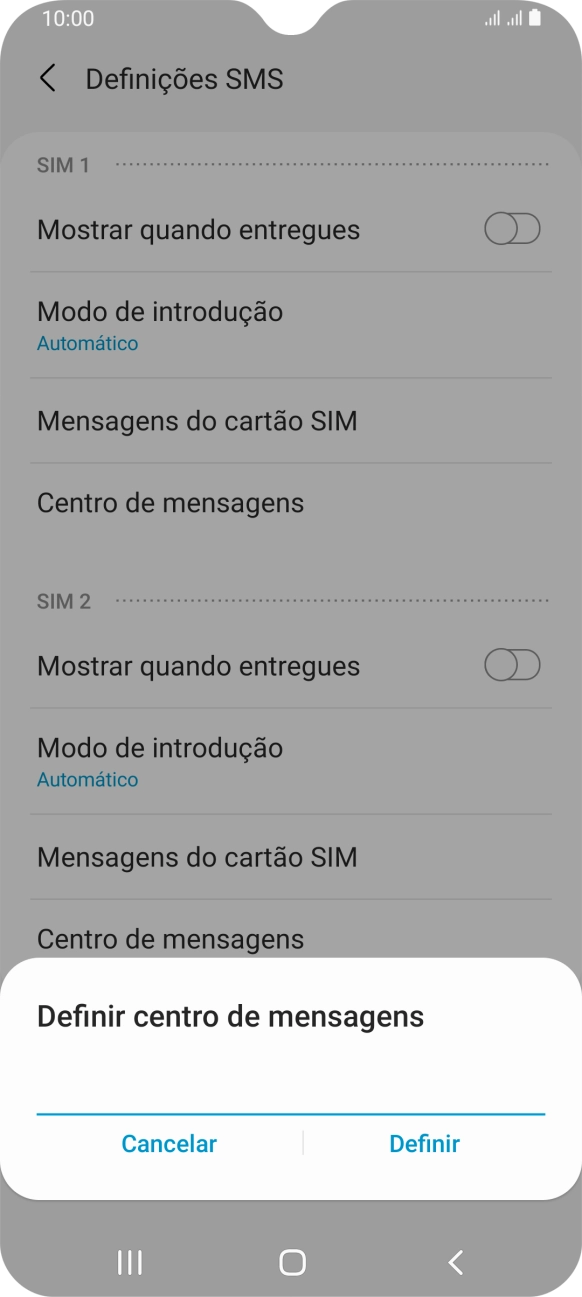 Introduza +351911616161 e prima Definir.