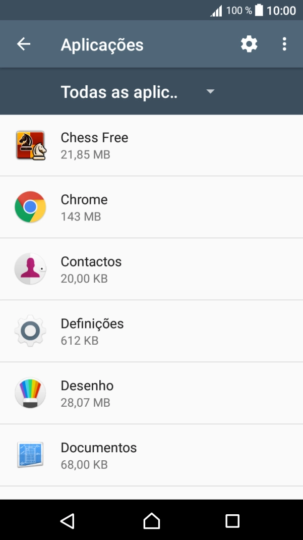 Prima a app pretendida.