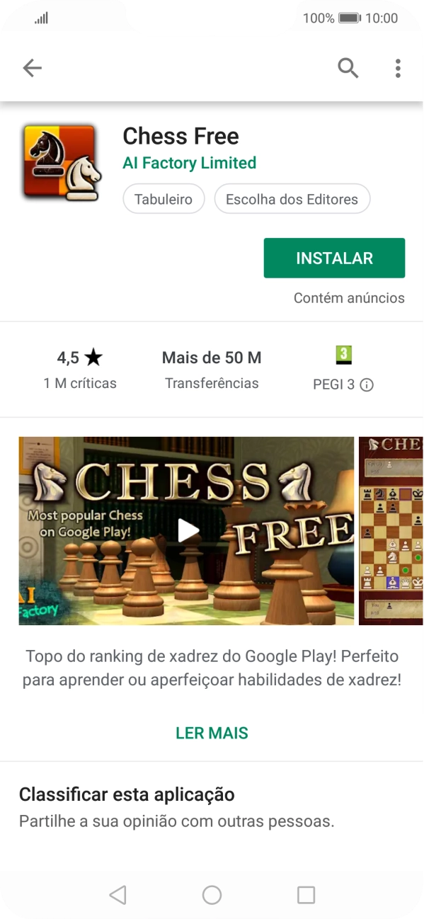 Prima INSTALAR e siga as instruções no ecrã para instalar a app.