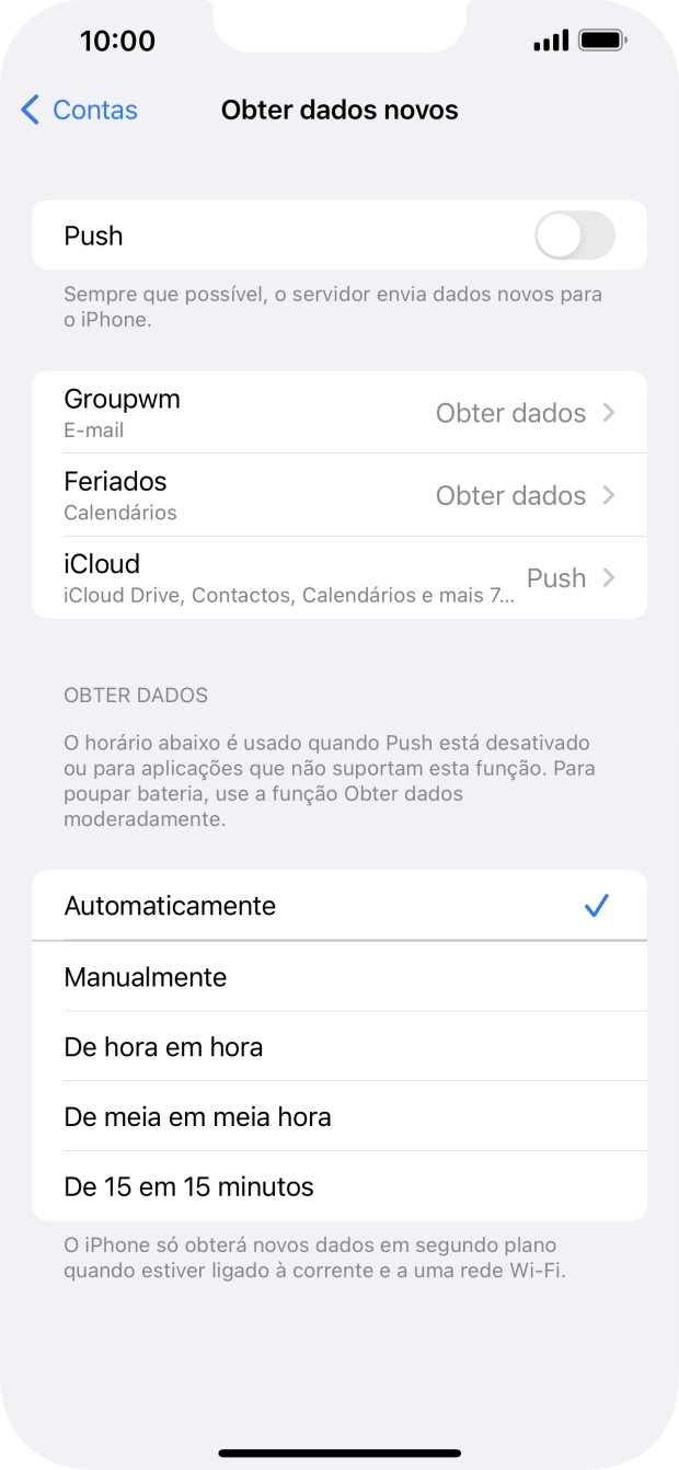 Se desativar a função, prima a definição pretendida.