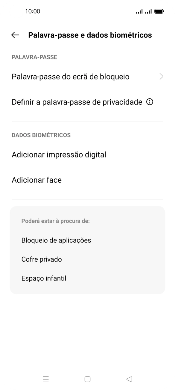 Prima Palavra-passe do ecrã de bloqueio e introduza o código adicional de bloqueio do telefone que criou anteriormente.