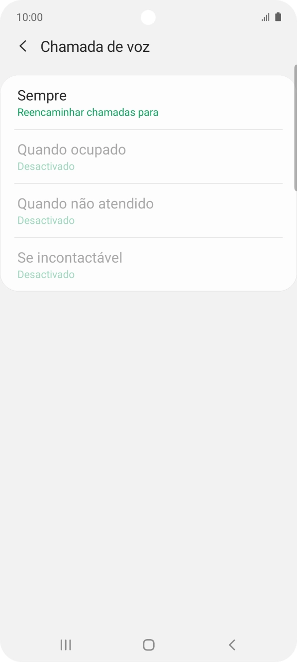 Prima o tipo de desvio pretendido.