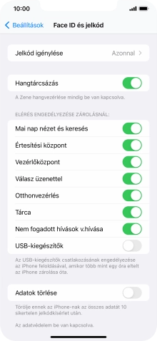Kattints az „Adatok törlése” melletti csúszkára a funkció be- vagy kikapcsolásához.