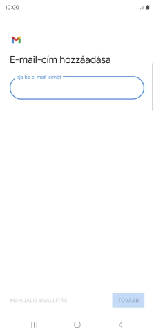 Kattints az „Írja be e-mail-címét” alatti mezőre, és írd be az e-mail címedet.
