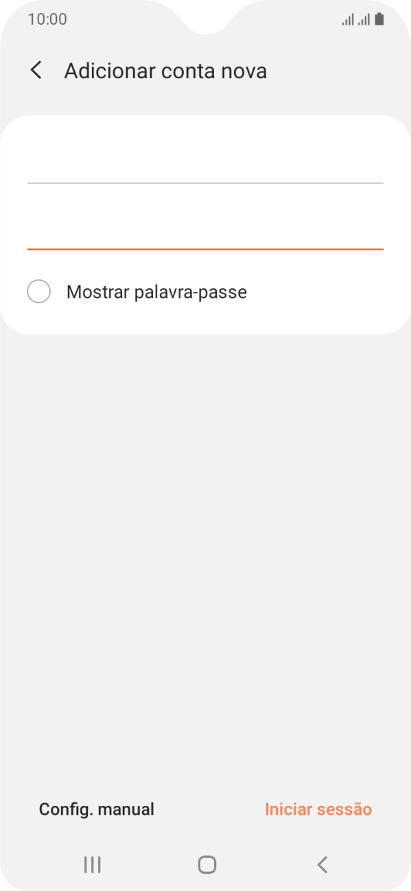 Prima Iniciar sessão.