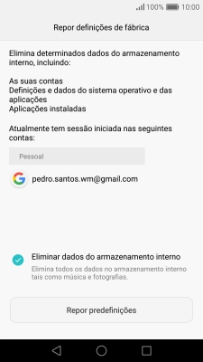 Prima Repor predefinições.