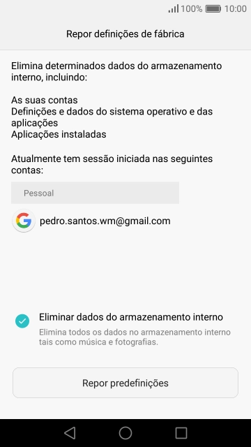 Prima Repor predefinições.