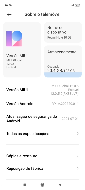 Prima Todas as especificações.