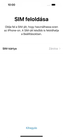 Válaszd a SIM-kártya lehetőséget.