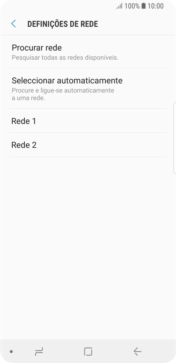 Prima a rede pretendida.