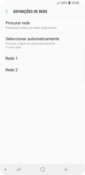 Prima a rede pretendida.