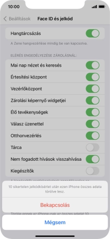 Ha bekapcsolod a funkciót, válaszd a Bekapcsolás lehetőséget.