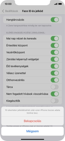 Ha bekapcsolod a funkciót, válaszd a Bekapcsolás lehetőséget.