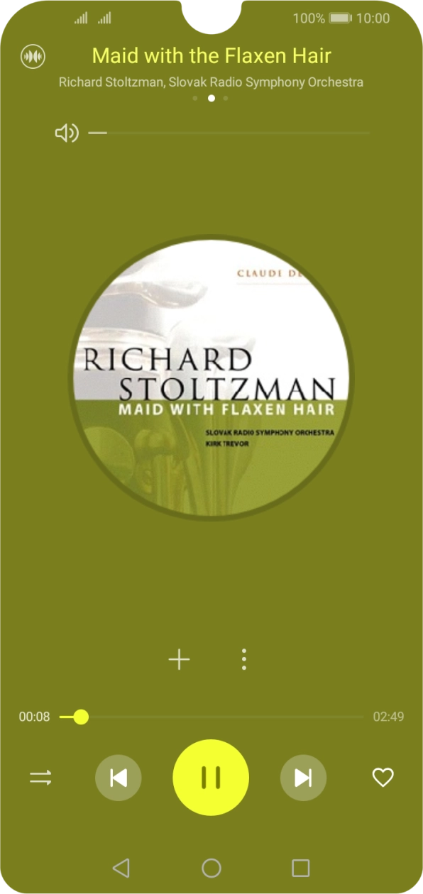 Prima a seta para a direita para ir para o ficheiro de música seguinte.