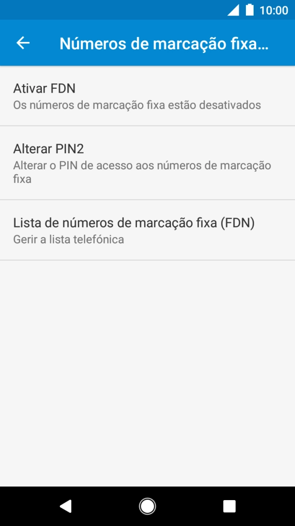 Prima Ativar FDN para ativar a marcação permitida.