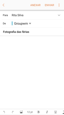 Prima o campo de escrita e escreva o texto do e-mail.