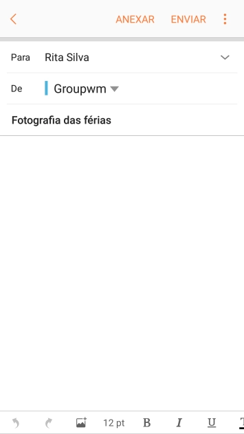Prima o campo de escrita e escreva o texto do e-mail.
