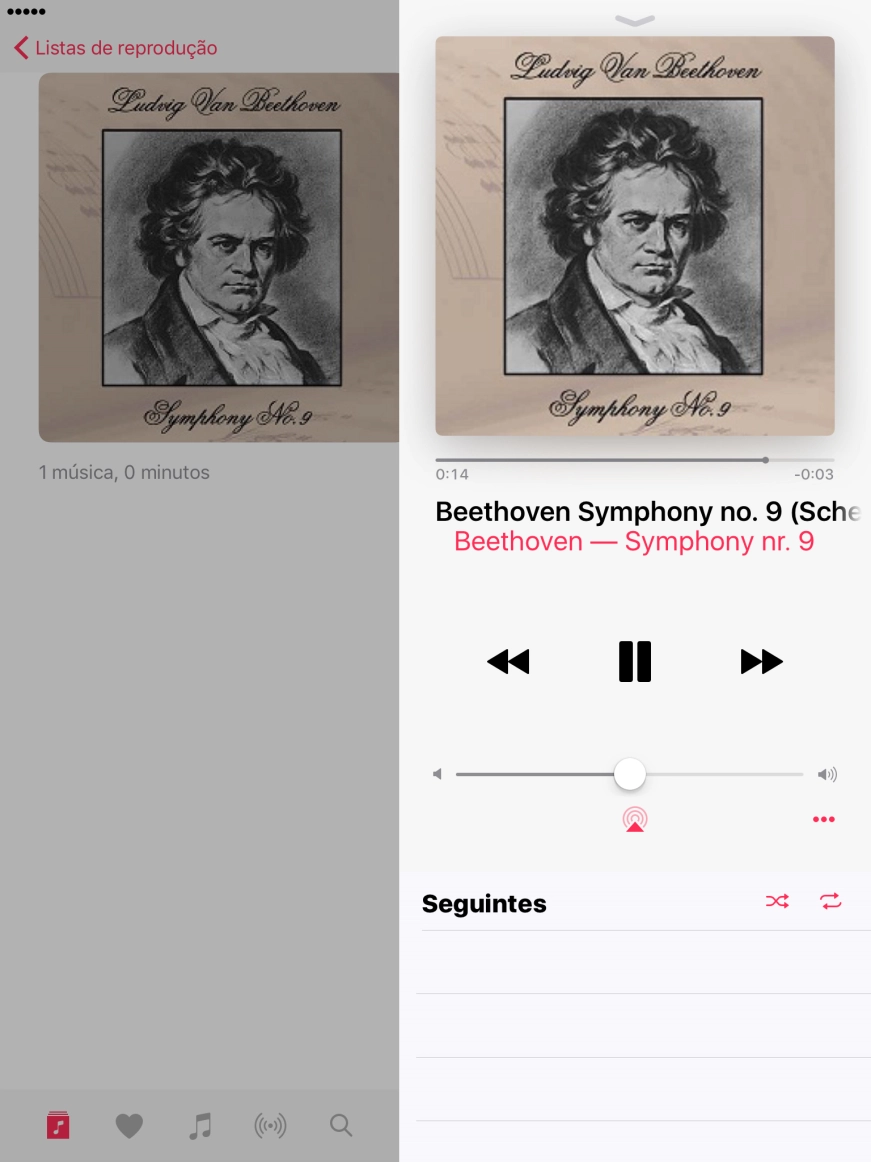 Prima a seta para a direita para ir para o ficheiro de música seguinte.