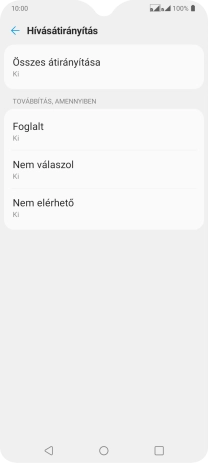 Kattints a kívánt hívásátirányítás-típusra.
