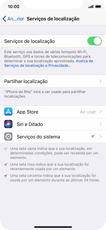 Prima a app pretendida.