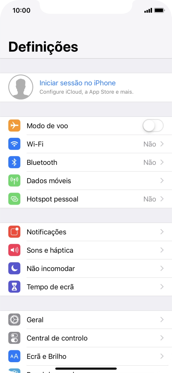 Prima Iniciar sessão no iPhone.