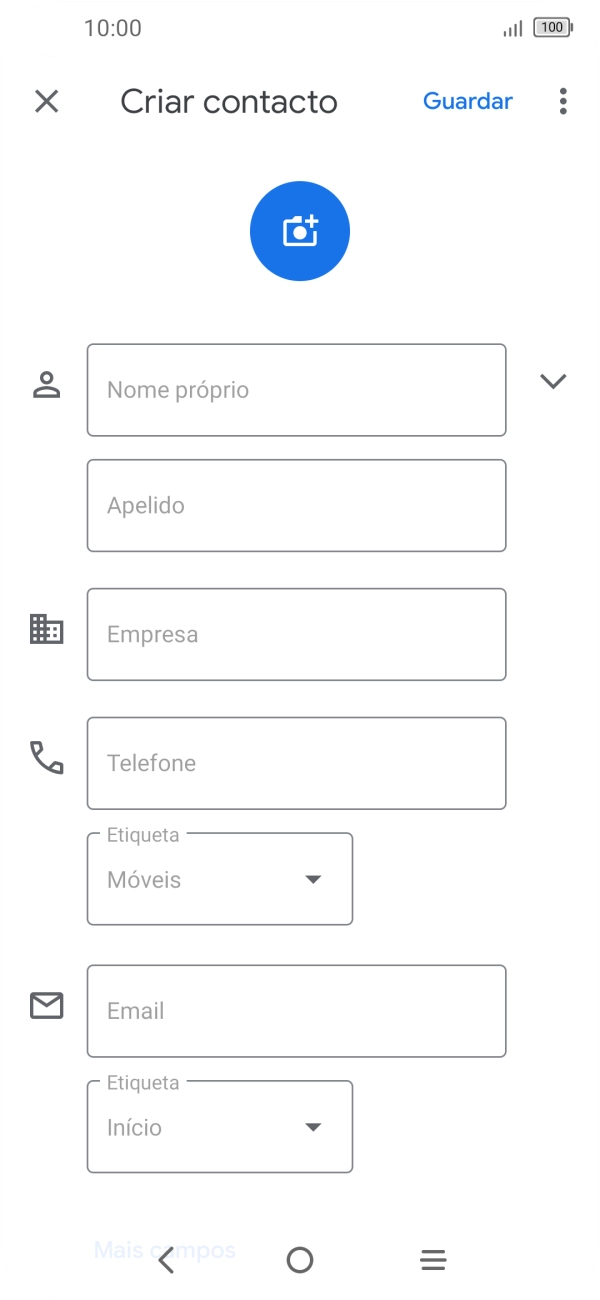 Prima Nome próprio e introduza o nome próprio.