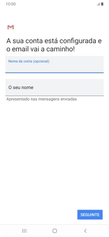 Prima O seu nome e introduza o nome do remetente pretendido.