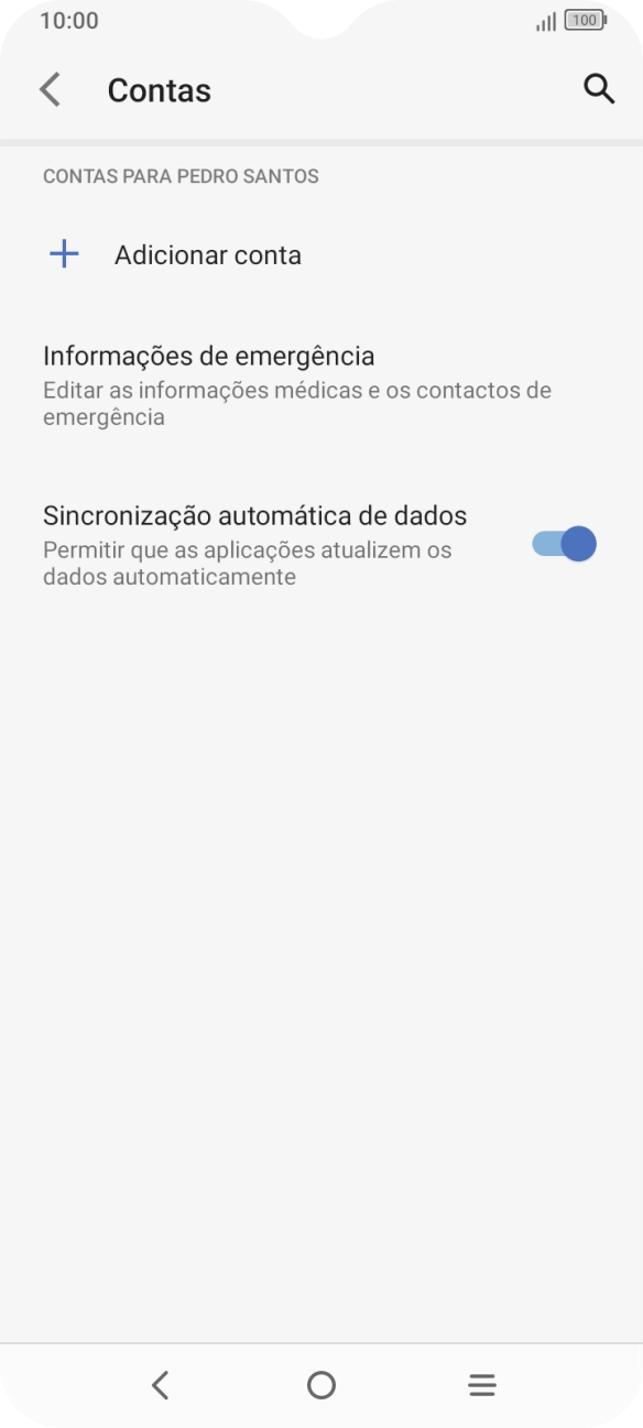 Prima Adicionar conta.