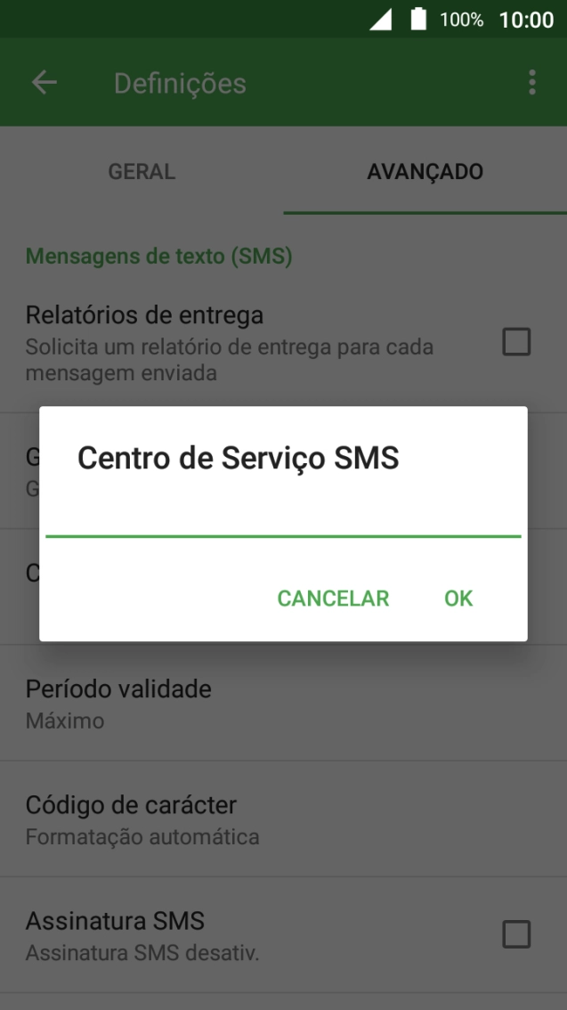 Introduza +351911616161 e prima OK.
