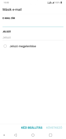 Kattints a „JELSZÓ” alatti mezőre, és írd be az e-mail-fiókodhoz tartozó jelszót.