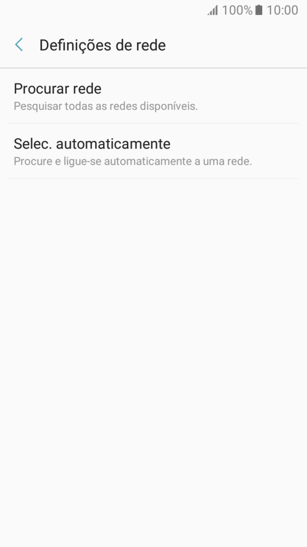 Prima Procurar rede e aguarde enquanto o telefone procura as redes.