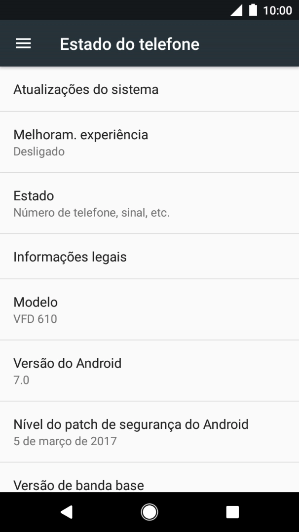 Prima Atualizações do sistema. Se existir uma nova versão de software disponível, será agora indicado no ecrã. Siga as indicações no ecrã para atualizar o software do telefone.