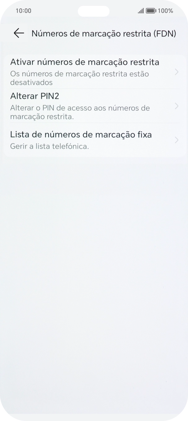 Prima Ativar números de marcação restrita.