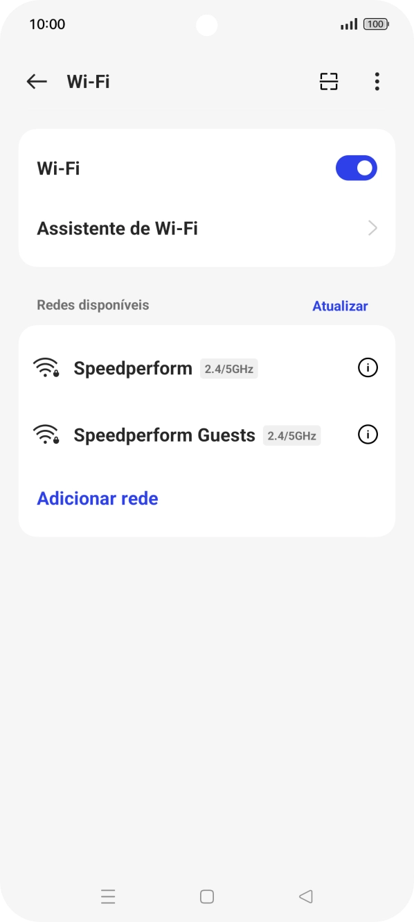 Prima a rede Wi-Fi pretendida.
