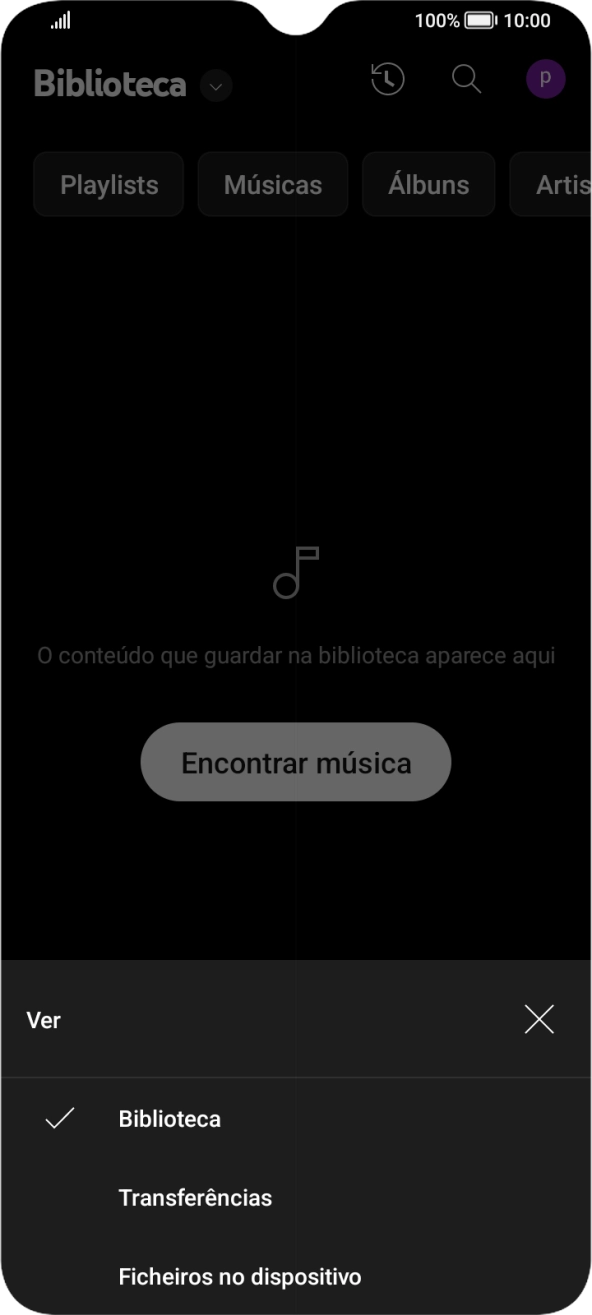 Prima a categoria pretendida e dirija-se ao ficheiro de música pretendido.