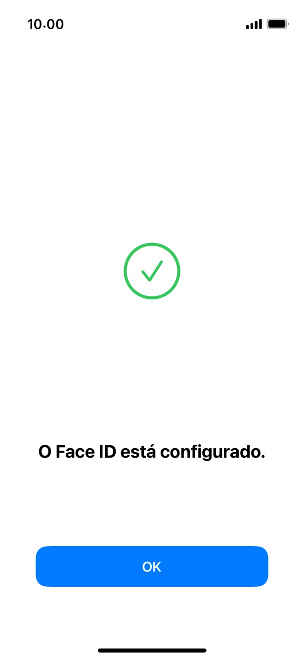 Prima OK. Se ainda não tiver escolhido um código de bloqueio do telefone, introduza um código à escolha duas vezes de seguida.