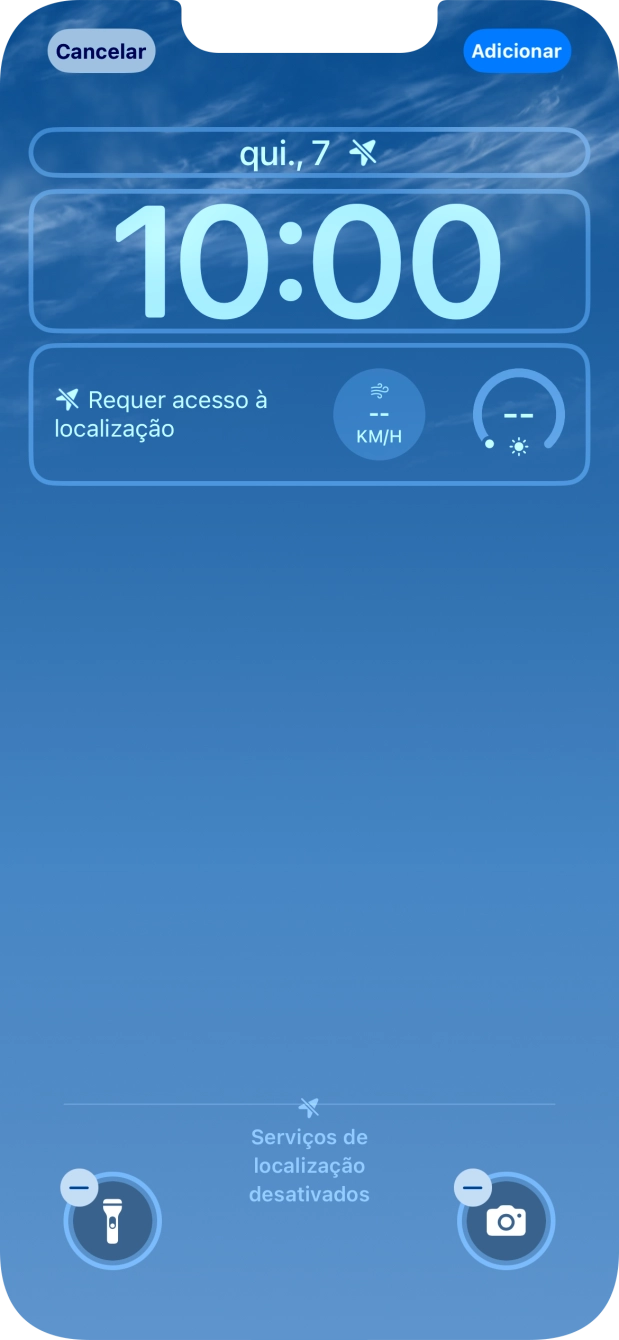 Se pretender personalizar a visualização da data no ecrã de bloqueio, prima o widget de data e siga as indicações no ecrã para escolher a visualização pretendida para o widget.