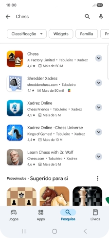 Prima a app pretendida.