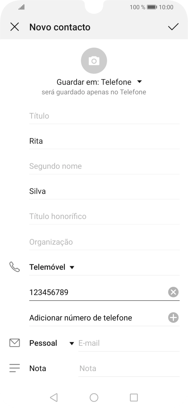 Prima o ícone para aceitar.