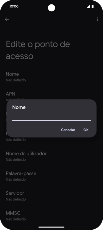 Introduza Vodafone MMS e prima OK.