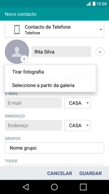 Prima Seleccione a partir da galeria.
